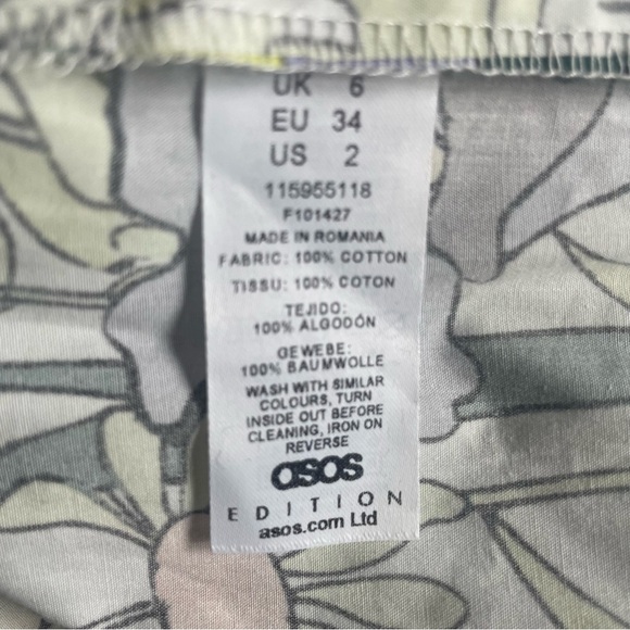 ASOS Floral Midi Dress - Green and Purple - Picture 11 of 12